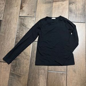 EUC Crewcuts black pointelle long sleeved knit top size 10